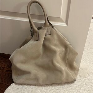 Theory Cream Suede Tote Bag